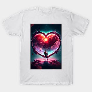 valentine's day Love is in Space T-Shirt